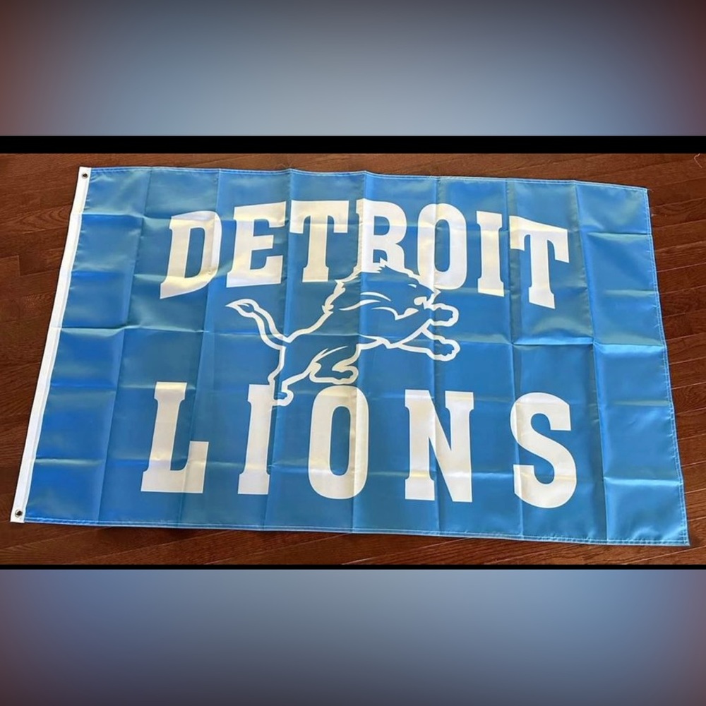 Detroit Lions Flag New In Package 3x5 ft Banner NFL Sign Blue Gray